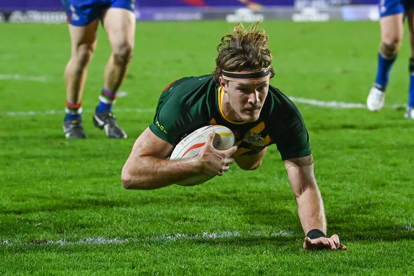Campbell Graham Van Australië Gaat Voor Een Poging Tijdens Rugby — Stockfoto