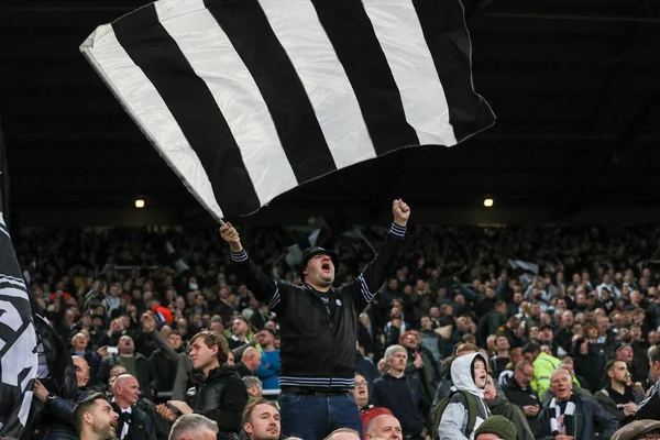 Newcastle United Fan Podczas Meczu Premier League Newcastle United Aston — Zdjęcie stockowe