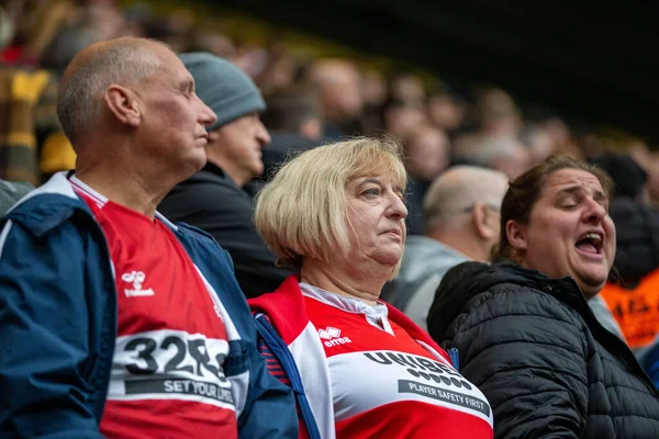 Les Fans Middlesbrough Regardent Pendant Sky Bet Championship Match Preston — Photo