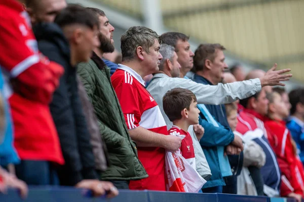 Middlesbrough Fans Sehen Während Des Sky Bet Championship Spiels Preston — Stockfoto