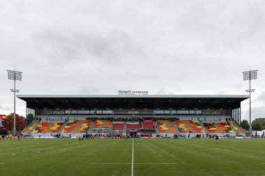 StoneX Stadyumu, Londra, İngiltere 'de 30 Ekim 202' de oynanan Gallagher Premiership maçında Stone Stadyumu 'nun zemin manzarası.