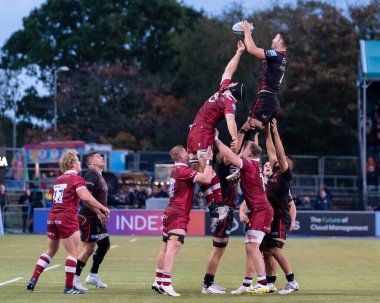  Callum Hunter-Hill # 4 of Saracens, 30 Ekim 202 'de StoneX Stadyumu' nda oynanan Gallagher Premiership maçını kazandı.