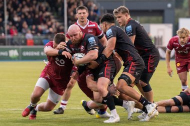  Saracens 'ın Hıristiyan Hakimi # 3, 30 Ekim 202' de StoneX Stadyumu 'nda oynanan Gallagher Premiership maçında Saracens' a karşı Satış Köpekbalıkları maçında mücadele etti.