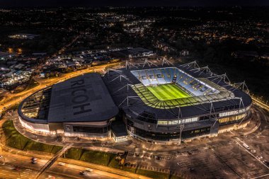 Coventry City, Coventry Building Society Arena, Coventry, İngiltere 'de 29 Ekim 202' de oynanan Gökyüzü İddia Şampiyonası maçında stadyumun hava görüntüsü.