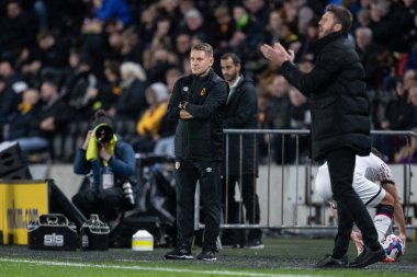 İlk takım koçu Andy Dawson Gök İddia Şampiyonası maçında Hull City, Middlesbrough 'a karşı MKM Stadyumu, Hull, İngiltere, 1 Kasım 202