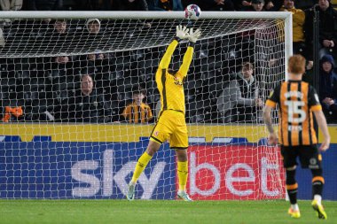 Middlesbrough 'un Zack Steffen # 1' i 1 Kasım 202 'de MKM Stadyumu' nda Hull City ile Middlesbrough arasındaki Sky Bet Şampiyonası 'nın ikinci yarısında hayati bir kurtarış yaptı.