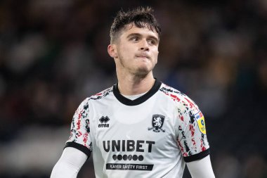 Ryan Giles # 3 Middlesbrough Sky Bet Şampiyonası maçında Hull City, Middlesbrough 'a karşı 1 Kasım 202' de MKM Stadyumu 'nda.