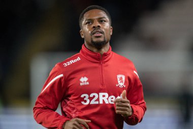 Middlesbrough 'dan Chuba Akpom # 29, Sky Bet Şampiyonası maçı öncesinde MKM Stadyumu' nda Hull City ile Middlesbrough karşılaşması, 1 Kasım 202