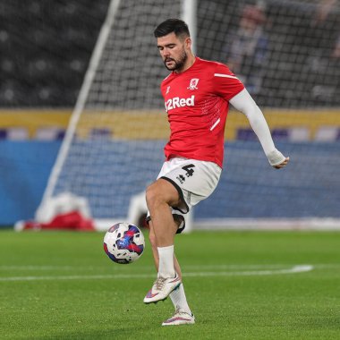 Middlesbrough 'dan Alex Mowatt # 4 maç öncesi ısınma maçı öncesinde Hull City - Middlesbrough MKM Stadyumu, Hull, Birleşik Krallık, 1 Kasım 202