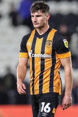 Hull City 'nin, Hull City' nin 1 Kasım 202 'de MKM Stadyumu' nda Hull City ile Middlesbrough arasındaki Sky Bet Şampiyonası maçında 1-3 kaybettikten sonra 16 numaralı depresif Ryan Longman.