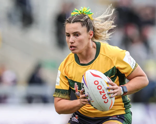 2021 Dünya Bayanlar Rugby Ligi Dünya Kupası 'nda Brezilyalı Maria Graf, 1 Kasım 202' de Headingley Stadyumu, Leeds, Birleşik Krallık 'ta İngiltere - Brezilya Kadınlar vs.