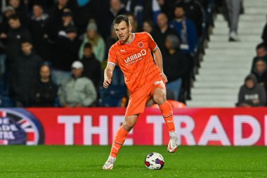 Blackpool 'dan Jordan Thorniley # 34 Sky Bet Şampiyonası maçında West Bromwich Albion, The Hawthorns, West Bromwich, İngiltere' de Blackpool 'a karşı.