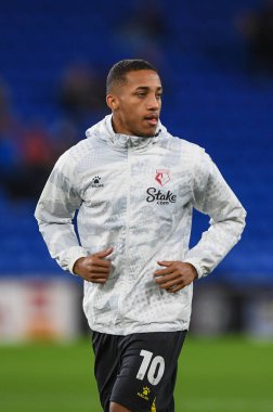 Maç öncesi ısınma maçında Watford 'dan Joo Pedro Cardiff City, Cardiff City Stadyumu' nda Watford 'a karşı Cardiff City maçında 2 Kasım 2022