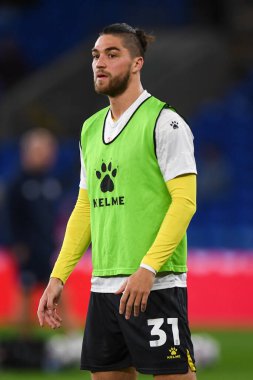 Watford 'dan Francisco Sierralta # 31, Cardiff City Stadyumu' nda oynanan Sky Bet Şampiyonası maçında ısınma turu sırasında 2 Kasım 202 'de