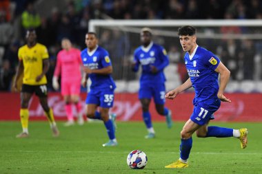 Cardiff City 'den Callum O' Dowda # 11, Cardiff City - Cardiff City Stadyumu 'nda Cardiff City - Watford maçında, 2 Kasım 202