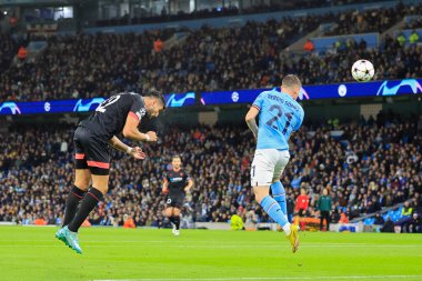 Sevilla 'dan Rafa Mir # 12 UEFA Şampiyonlar Ligi maçı Manchester City ile Etihad Stadyumu' nda oynanan 2 Kasım 202 'de oynanan maçta kalenin başında.