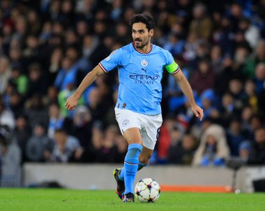 Manchester City 'nin Ilkay Gundogan # 8' i UEFA Şampiyonlar Ligi karşılaşmasında Manchester City ile Sevilla arasında 2 Kasım 202 'de Etihad Stadyumu' nda karşılaşacak.