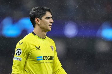 Yassine Bounou # 13 of Sevilla UEFA Şampiyonlar Ligi maçında Manchester City - Sevilla maçında Etihad Stadyumu, Manchester, İngiltere, 2 Kasım 202