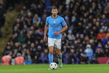 Manchester City ile Manchester City arasındaki UEFA Şampiyonlar Ligi maçı sırasında 3 numaralı Rben Dias, 2 Kasım 2022 'de Etihad Stadyumu' nda karşı karşıya geldi.