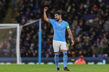 Manchester City, Manchester Stadyumu 'nda oynanan UEFA Şampiyonlar Ligi maçı sırasında Manchester City - Sevilla maçında # 8 numaralı lkay Gndoan