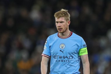 Kevin De Bruyne # 17 Manchester City UEFA Şampiyonlar Ligi maçı sırasında Etihad Stadyumu 'nda Sevilla' ya karşı, 2 Kasım 202