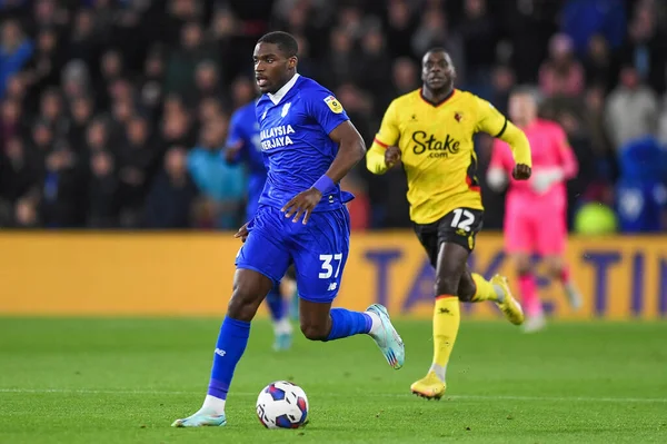 Cardiff City 'den Niels Nkounkou # 37, Cardiff City - Cardiff City Stadyumu' nda Cardiff City - Watford maçında, 2 Kasım 202