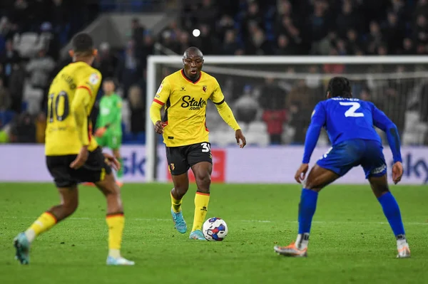 stock image Edo Kayembe #39 of Watford during the Sky Bet Championship match Cardiff City vs Watford at Cardiff City Stadium, Cardiff, United Kingdom, 2nd November 202