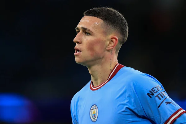 Phil Foden Manchester City Action Uefa Champions League Match Manchester — Stock Photo, Image