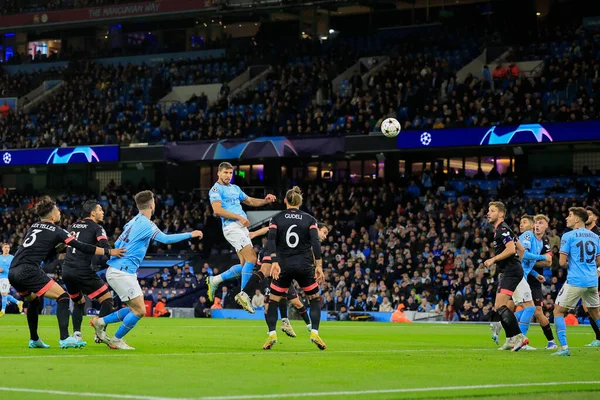 Ruben Dias Manchester City Heads Goal Wards Uefa Champions League — Φωτογραφία Αρχείου