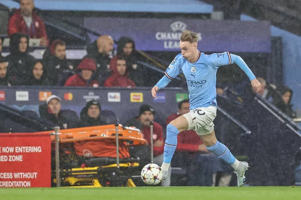 Cole Palmer Van Manchester City Loopt Met Bal Tijdens Uefa — Stockfoto