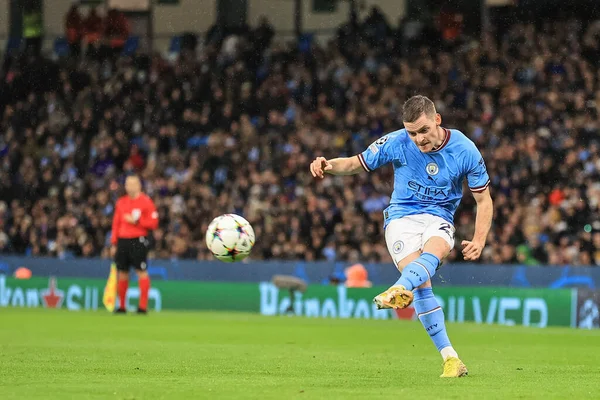 Sergio Gmez Van Manchester City Kruist Bal Tijdens Uefa Champions — Stockfoto