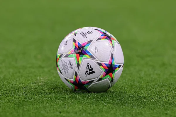 Match Ball Pre Game Warm Ahead Uefa Champions League Match — Stock Photo, Image