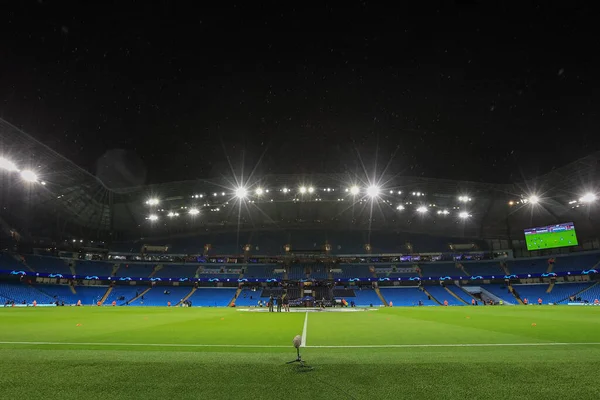Allmän Bild Inne Eithad Stadium Hem Till Manchester City Uefa — Stockfoto