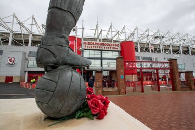 General view outside The Riverside Stadium ahead of the Sky Bet Championship match Middlesbrough vs Bristol City at Riverside Stadium, Middlesbrough, United Kingdom, 5th November 202 clipart