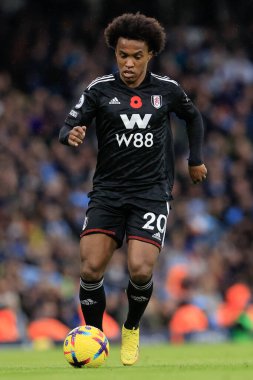 Willian # 20 Fulham Premier Lig maçı sırasında Manchester City Fulham 'a karşı Etihad Stadyumu, Manchester, İngiltere, 5 Kasım 202