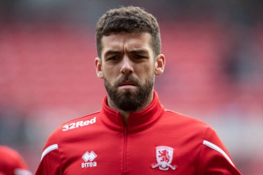 Middlesbrough 'dan Tommy Smith # 14, Middlesbrough, Birleşik Krallık, Riverside Stadyumu' nda oynanan Middlesbrough-Bristol maçı öncesinde maç öncesi ısınma turu.