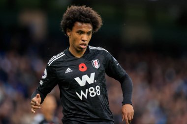 Willian # 20 Fulham Premier Lig maçı sırasında Manchester City Fulham 'a karşı Etihad Stadyumu, Manchester, İngiltere, 5 Kasım 202