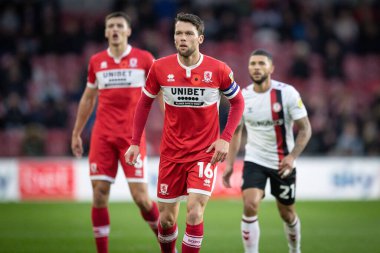 Middlesbrough 'dan Jonathan Howson # 16. Gökyüzü İddia Şampiyonası' nda Middlesbrough, Bristol City 'ye karşı Riverside Stadyumu, Middlesbrough, İngiltere, 5 Kasım 202