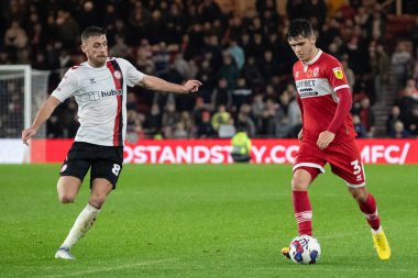 Middlesbrough 'dan Ryan Giles 5 Kasım 202' de Riverside Stadyumu 'nda Middlesbrough ile Bristol City arasındaki Sky Bet Şampiyonası maçında topa vuruyor.