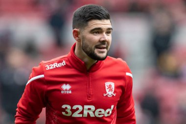 Middlesbrough 'dan Alex Mowatt # 4 maç öncesi ısınma maçı öncesinde Middlesbrough - Bristol City Riverside Stadyumu, Middlesbrough, Birleşik Krallık, 5 Kasım 202