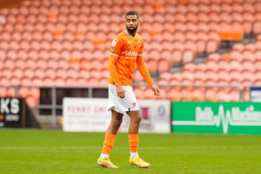 Blackpool 'dan CJ Hamilton # 22 Sky Bet Şampiyonası' nda Blackpool - Luton Town maçı, Bloomfield Road, Blackpool, İngiltere, 5 Kasım 202