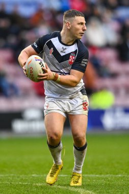 İngiltere 'den George Williams, Wigan, İngiltere' deki DW Stadyumu 'nda oynanan 2021 Dünya Kupası Çeyrek Final karşılaşmasında İngiltere ile Papua Yeni Gine maçına çıktı.