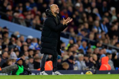 Premier Lig maçında Manchester City, Etihad Stadyumu 'nda Fulham' a karşı oynayan Manchester City teknik direktörü Pep Guardiola, 5 Kasım 202