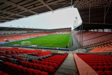 Bloomfield Road Stadyumu 'nun, Blackpool-Luton Town maçından önceki genel görüntüsü, 5 Kasım 202, Bloomfield Road, Blackpool, İngiltere