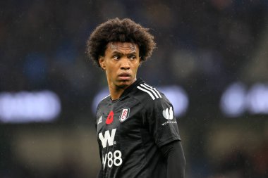 Willian # 20 Fulham Premier Lig maçı sırasında Manchester City Fulham 'a karşı Etihad Stadyumu, Manchester, İngiltere, 5 Kasım 202