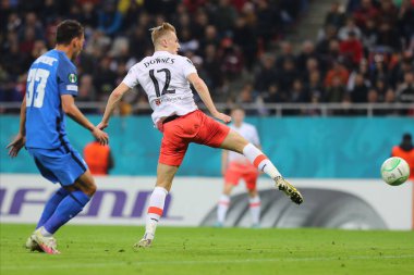 Flynn Downes, UEFA Avrupa Konferans Ligi karşılaşmasında FCSB ile West Ham United arasında 3 Kasım 2022 'de Bükreş, Bükreş' teki Arena Naional 'da oynanan karşılaşmada