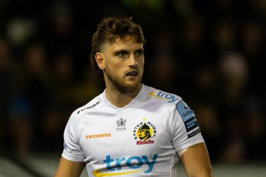 Exeter Chiefs 'ten Sam Maunder Gallagher Premiership maçında Northampton Saints, Exeter Chiefs' e karşı Franklin 's Gardens, Northampton, İngiltere' de 4 Kasım 202