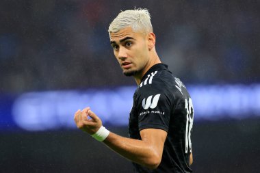 Premier Lig maçında Fulham 'dan Andreas Pereira # 18 Etihad Stadyumu' nda Manchester City Fulham 'a karşı, 5 Kasım 202