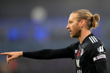 Tim Ream # 13 of Fulham Premier League maçı sırasında Manchester City Fulham 'a karşı Etihad Stadyumu, Manchester, İngiltere, 5 Kasım 202