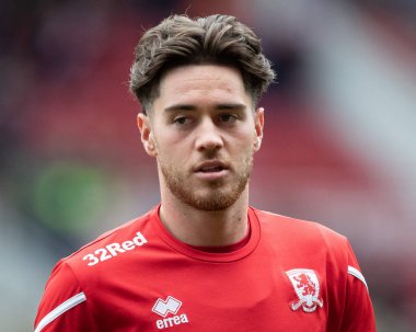 Middlesbrough 'dan Hayden Hackney # 30 numaralı maç öncesi ısınma maçı öncesinde Middlesbrough - Bristol City Riverside Stadyumu, Middlesbrough, Birleşik Krallık, 5 Kasım 202